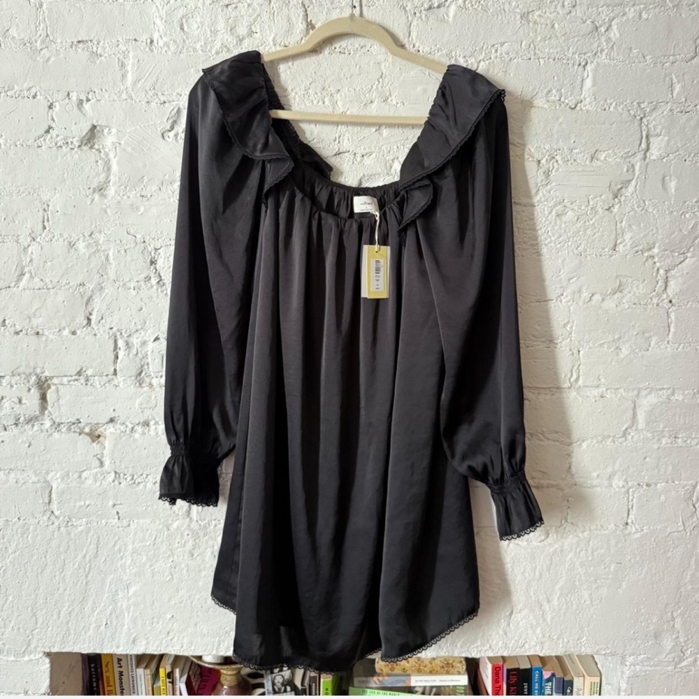 Wilfred Black Ruffled Baby Doll Dress